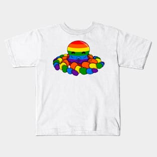 LGBTQ+ Rainbow Pride Fidget Octopus Kids T-Shirt